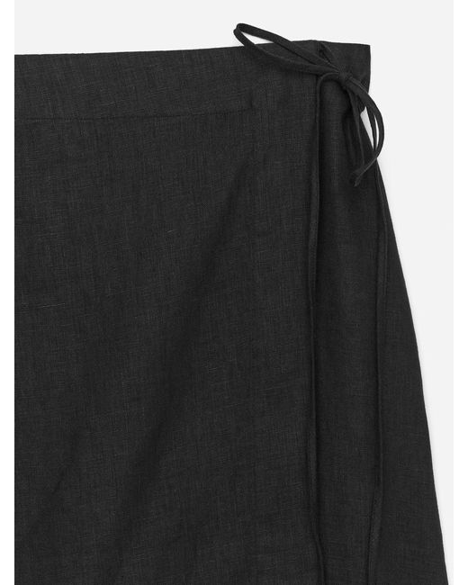 ARKET Black Linen Wrap Skirt