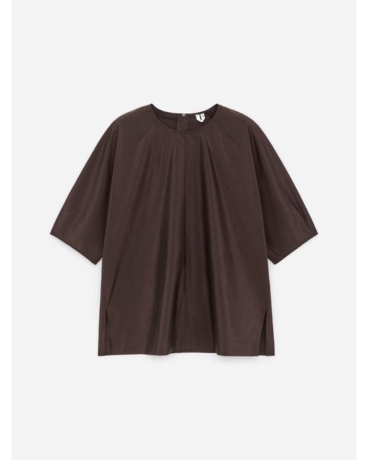 ARKET Brown Silk-Blend Blouse