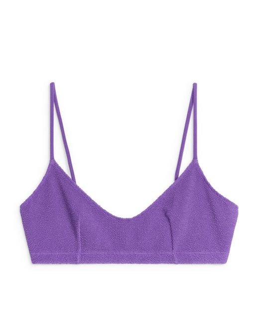 ARKET Purple Crinkle Bikini Top