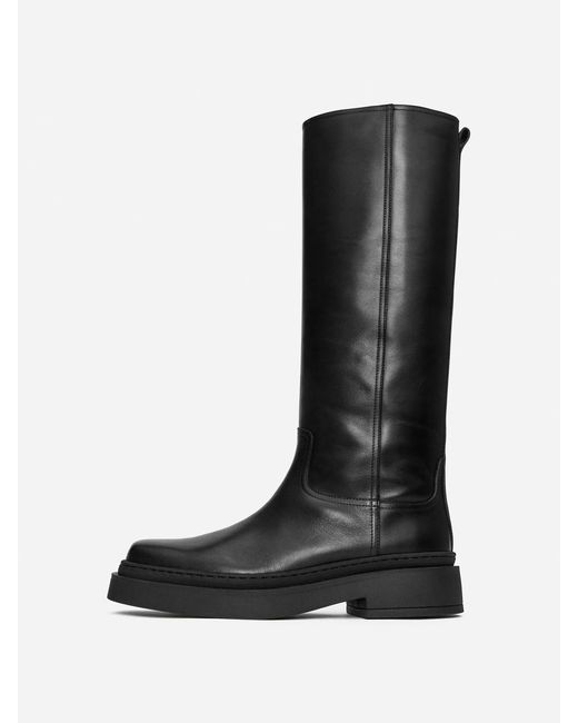 ARKET Black Below-The-Knee Leather Boots