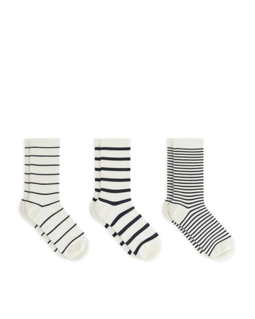 ARKET White Cotton Socks Set Of 3