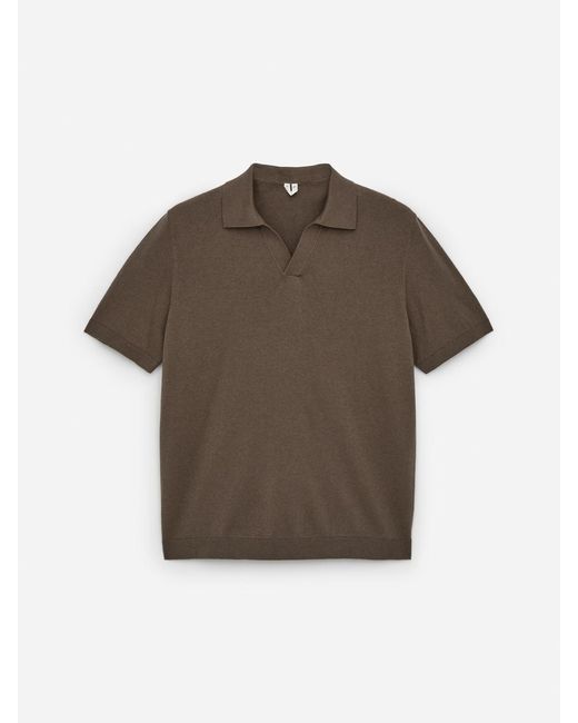 ARKET Gray Cotton Linen Polo Shirt for men