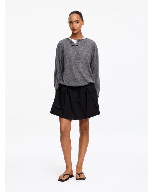 ARKET Black Pima Cotton Skirt