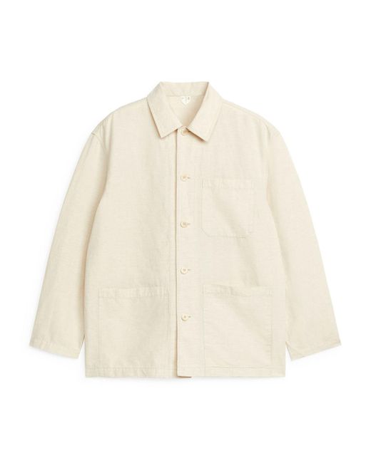 ARKET Natural Cotton Linen Overshirt for men