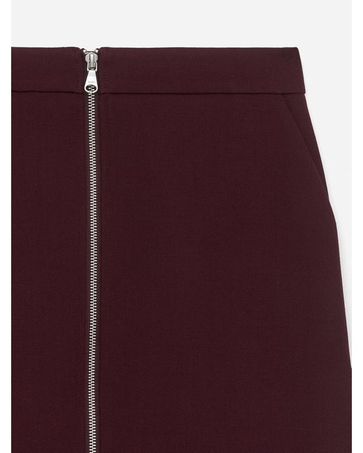 ARKET Red Wool-Blend Zip Skirt