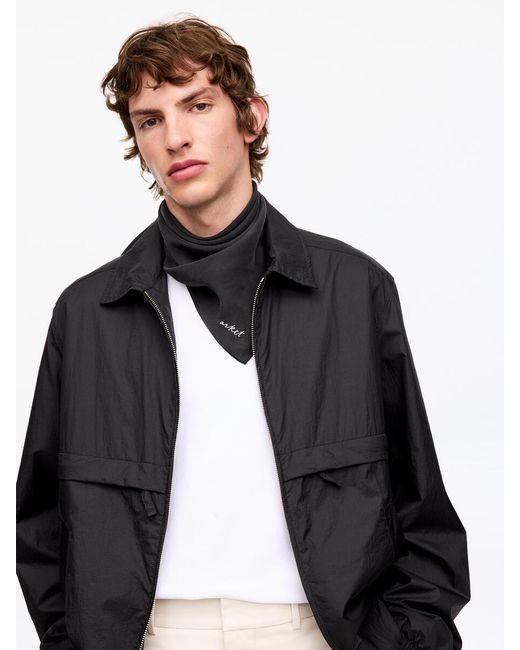 ARKET Black Silk Scarf for men