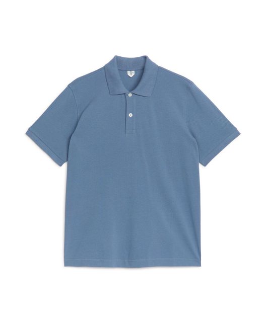 ARKET Blue Piqué Polo Shirt for men