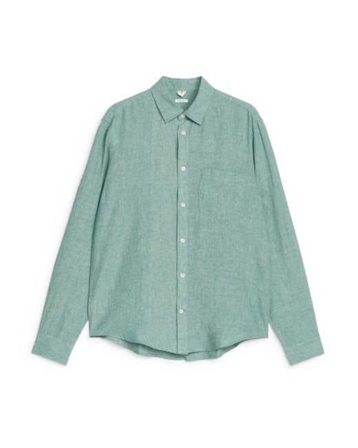 ARKET Green Regular-fit Linen Shirt for men