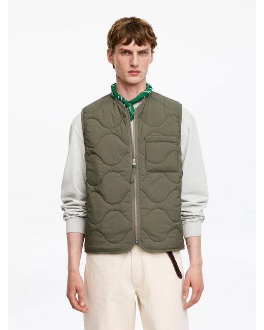 ARKET Green 2-In-1 Quilted Liner Vest for men