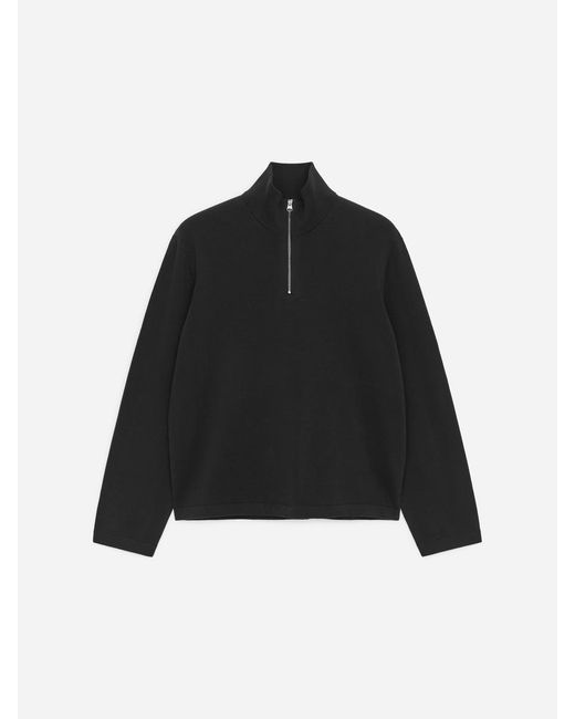 ARKET Black Knitted Half-Zip Jumper for men