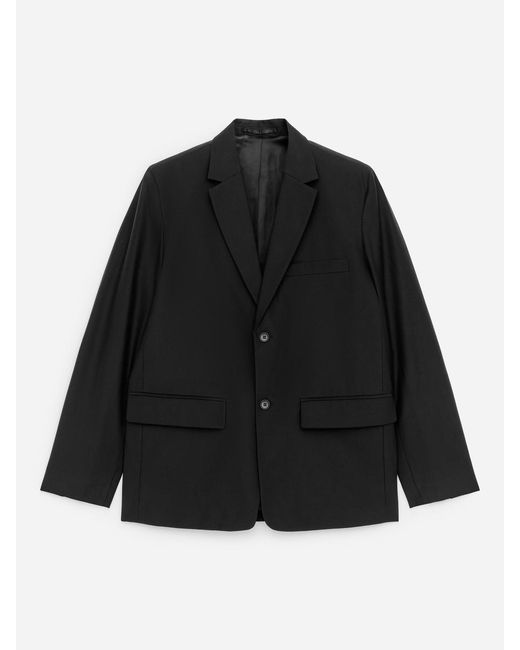 ARKET Black Wool-Cotton Blazer for men