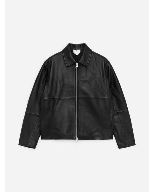 ARKET Black Leather Jacket for men