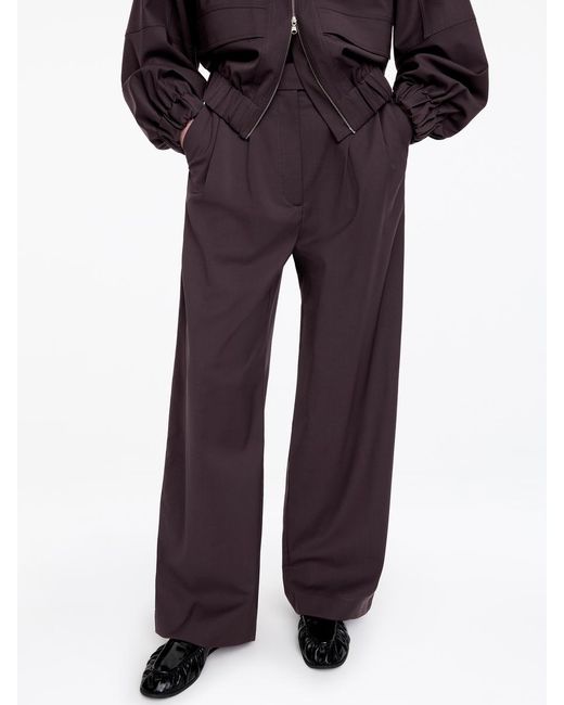 ARKET Purple Wide Tailored Trousers