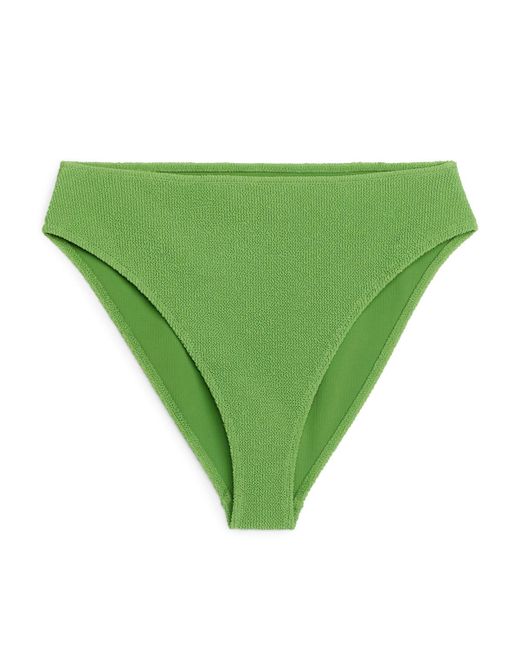 ARKET Green Mid Waist Crinkle Bikini Bottom