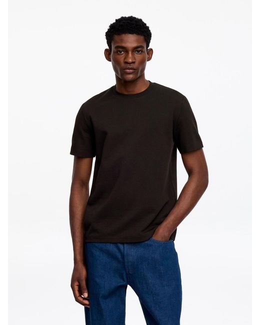 ARKET Black Interlock Regular T-Shirt for men