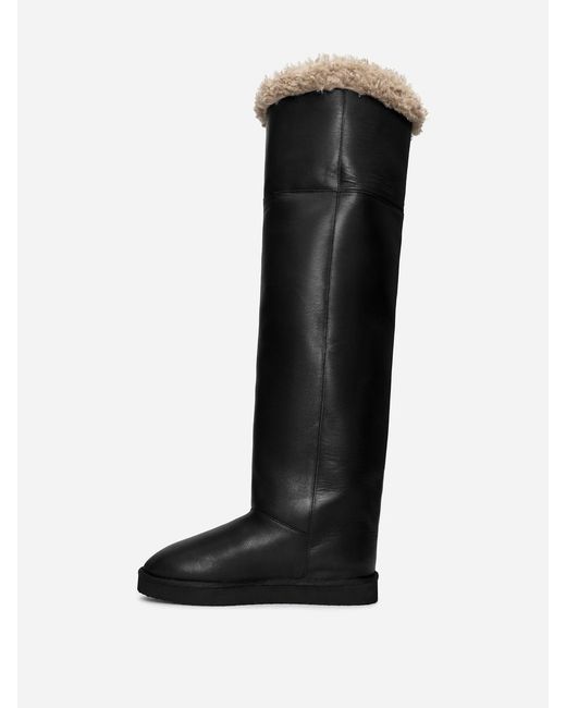 ARKET Black Over-The-Knee Leather Boots