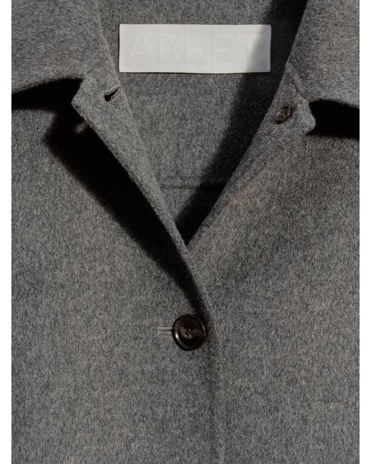 ARKET Blue Doublé Wool-Blend Overshirt
