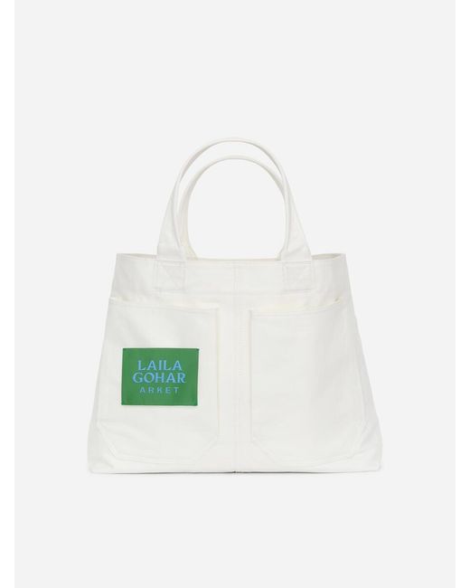 ARKET White And Laila Gohar Work Tote