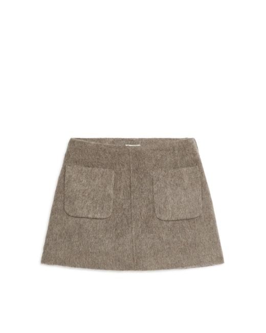 ARKET Brown Wool Mini Skirt