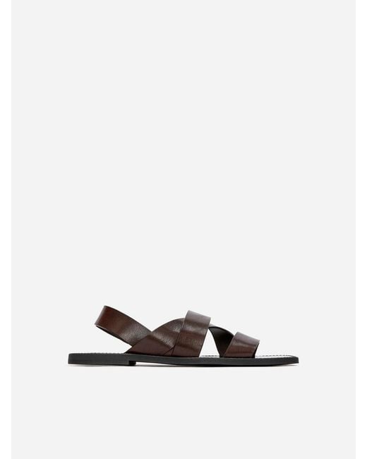 ARKET Purple Leather Strap Sandals