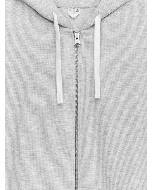 ARKET Gray Jersey Zip Hoodie for men