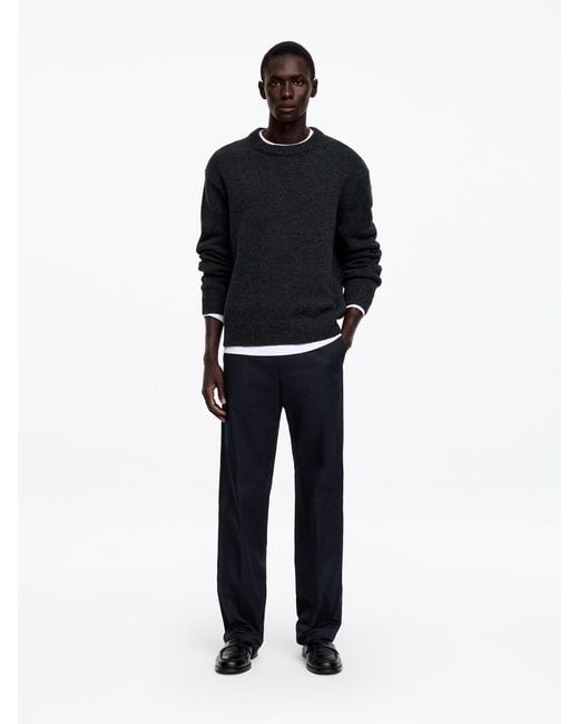 ARKET Blue Relaxed Cotton Twill Trousers for men