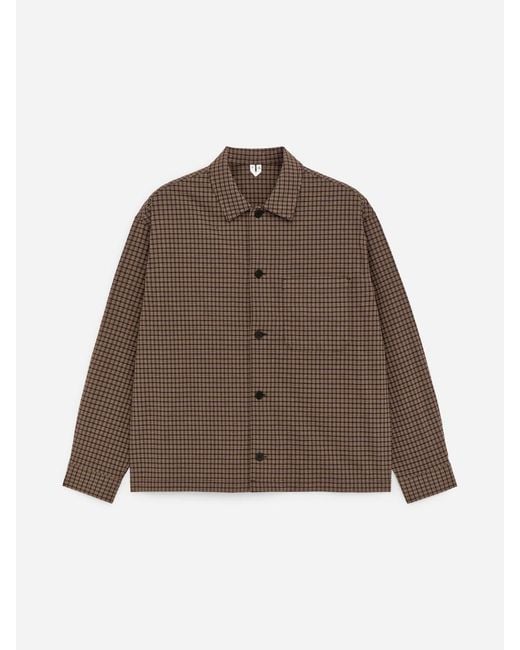 ARKET Brown Relaxed Seersucker Shirt for men