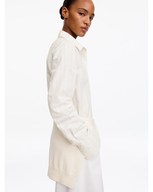 ARKET White Cotton Tuxedo Shirt