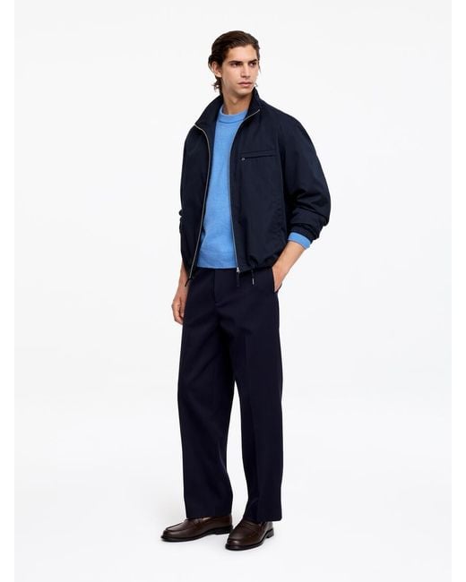 ARKET Blue Knitted Crewneck Jumper for men