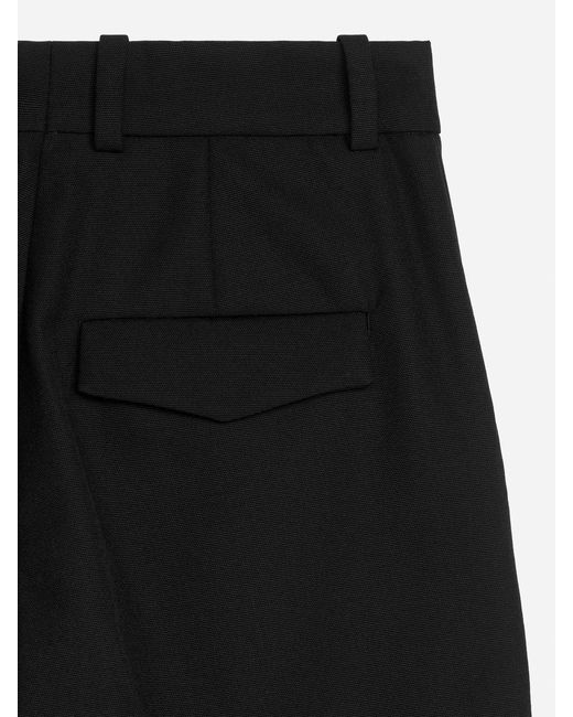 ARKET Black High-Waist Pleated Trousers