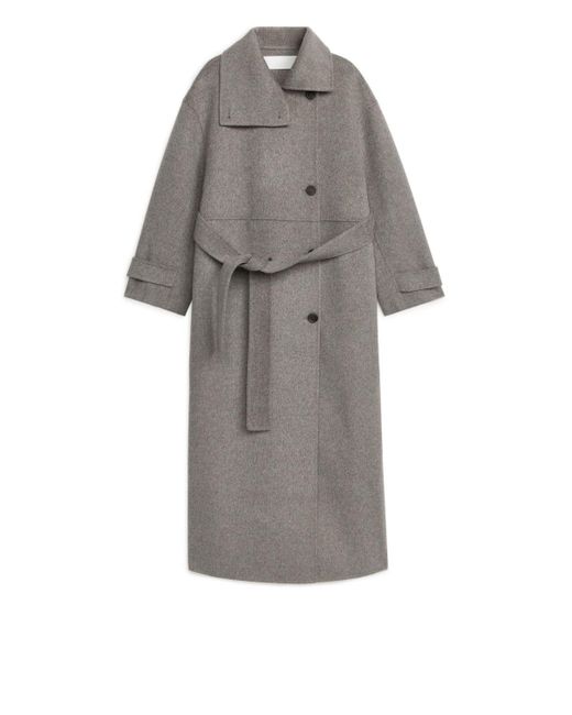 ARKET Gray Double-face Wool Coat