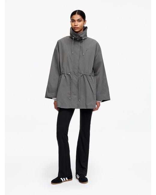 ARKET Gray High-Collar Nylon Jacket