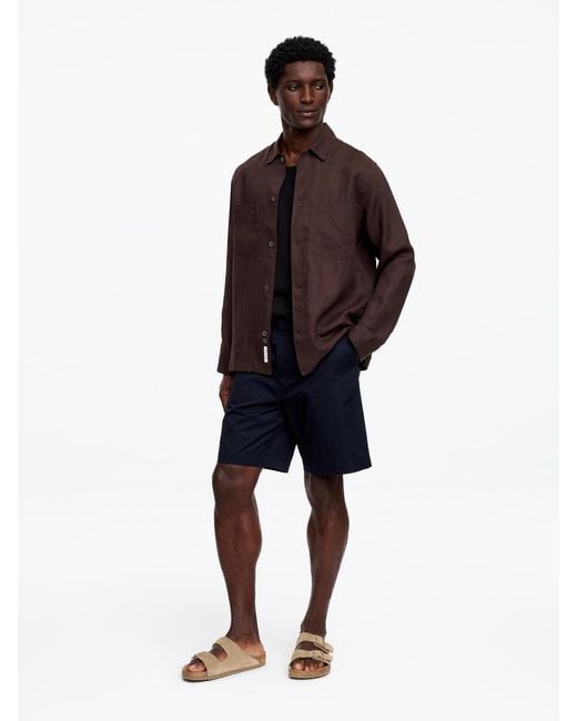 ARKET Brown Relaxed Linen Shirt for men