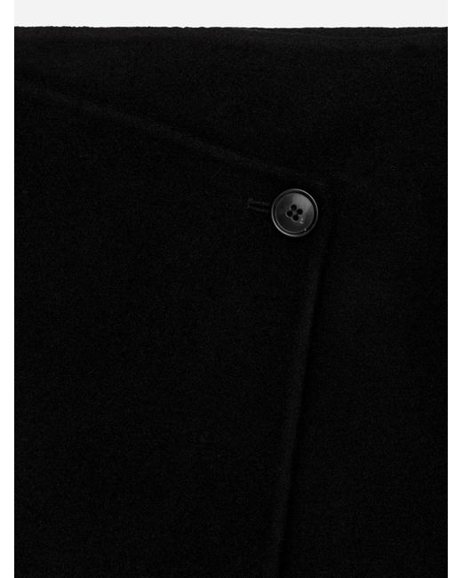 ARKET Black Doublé Wool-Blend Skirt