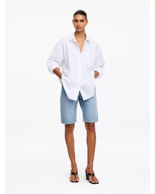 ARKET Blue Narrow Denim Shorts