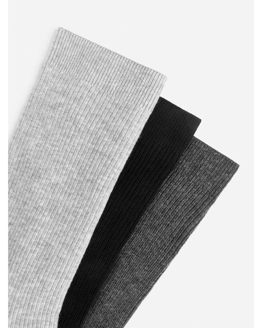 ARKET White Cotton Rib Socks Set Of 3