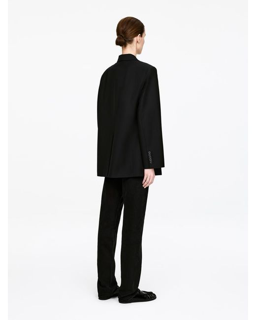ARKET Black Hopsack Wool Blazer