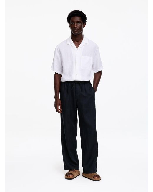 ARKET Blue Relaxed Linen Trousers for men