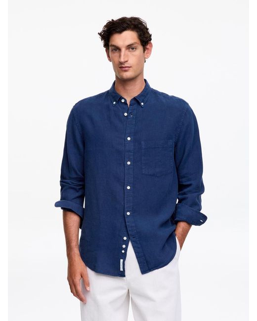 ARKET Blue Relaxed Linen Shirt for men