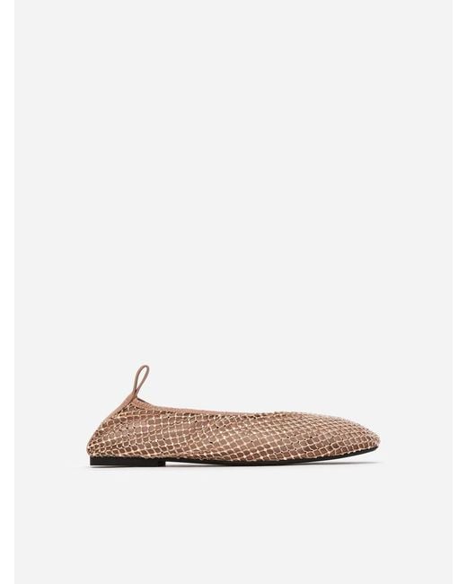 ARKET Blue Embellished Mesh Flats