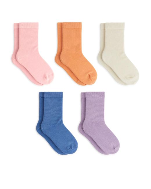ARKET Blue Cotton Socks Set Of 5