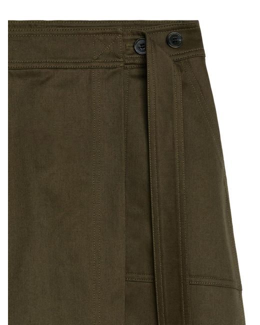 ARKET Green Cotton Wrap Skirt