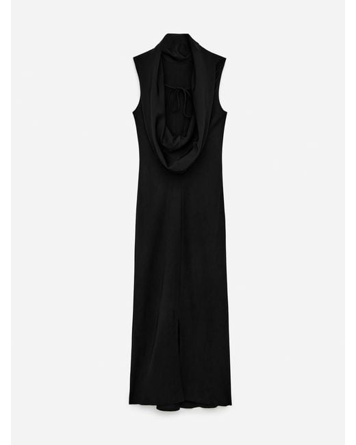 ARKET Black Shawl-Collar Drape Dress