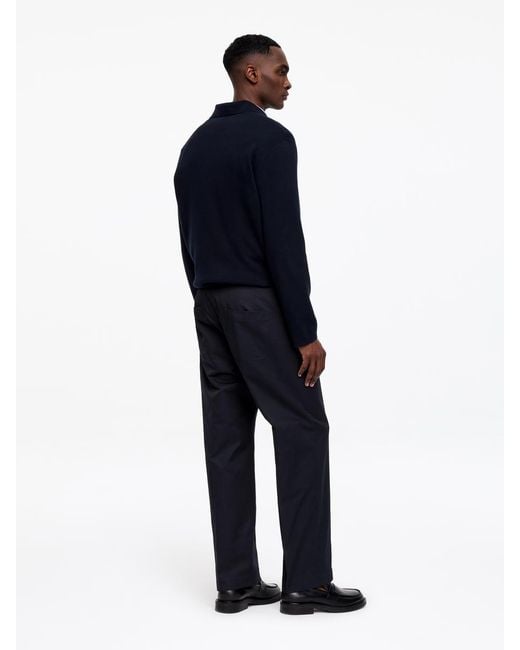 ARKET Blue Relaxed Cotton Twill Trousers for men