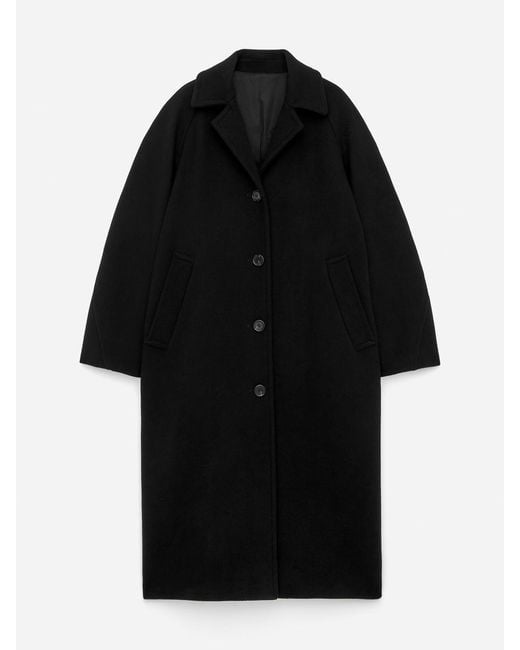ARKET Black Oversized Wool-Blend Coat