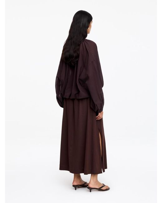 ARKET Red A-Line Midi Skirt