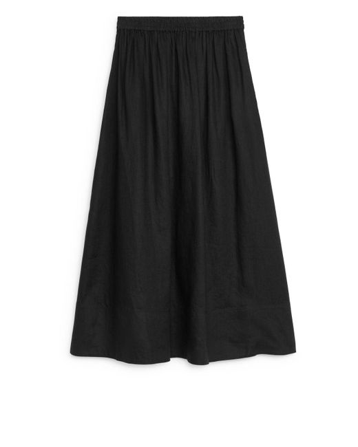 ARKET Black Maxi Linen Skirt