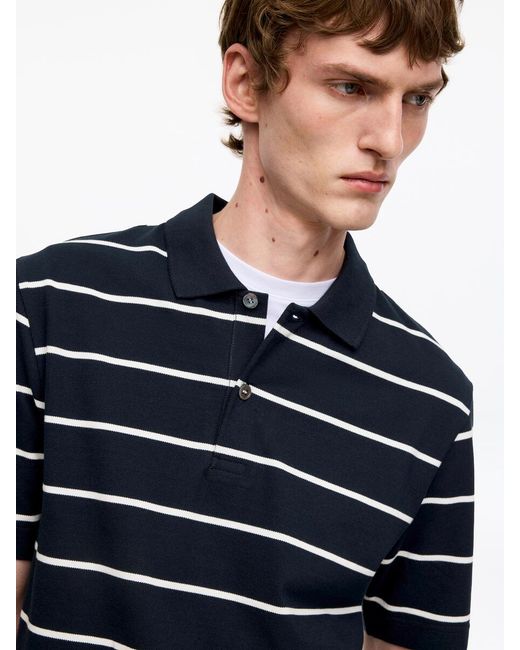 ARKET Blue Piqué Polo Shirt for men