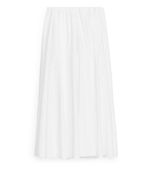 ARKET White A-line Cotton Skirt