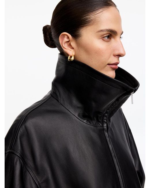 ARKET Metallic Pleated Hoop Earrings